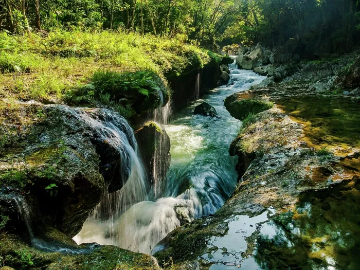 Framed Print : Waterfall at Cahabon River, Semuc Champey Natural Monument, Lanquin, Alta Verapaz Department, Guatemala Framed Print : Waterfall at Cahabon River, Semuc Champey Natural Monument, Lanquin, Alta Verapaz Department, Guatemala