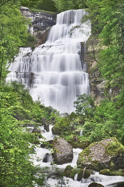 Waterfall Cascades du Herisson - France, Bourgogne-Franche-Comte, Jura, Saint-Claude