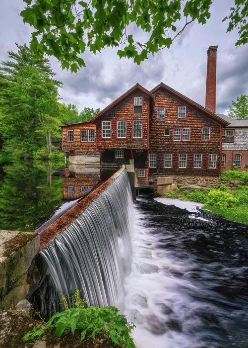Framed Print : Waterfall at Frye's Measure Mill, Wilton, New Hampshire, USA Framed Print : Waterfall at Frye's Measure Mill, Wilton, New Hampshire, USA