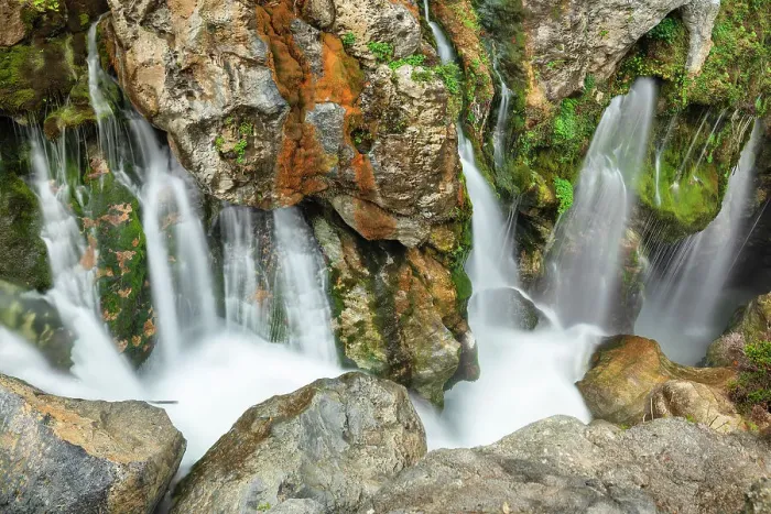 Framed Print : Waterfall in the gorge of Kourtaliotiko, Plakias, Rethymno, Crete, Greece