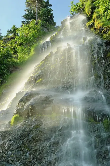 Framed Print : Waterfall on side of highway La Martre Quebec, Canada Framed Print : Waterfall on side of highway La Martre Quebec, Canada