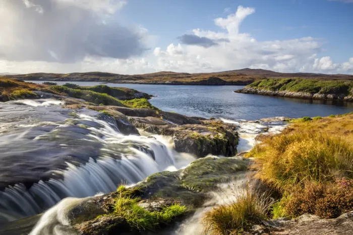 Framed Print : Waterfall on Isle of Harris, Outer Hebrides, Scotland