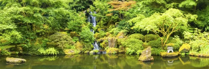 Framed Print : Waterfall in Japanese Garden, Portland, Oregon, USA Framed Print : Waterfall in Japanese Garden, Portland, Oregon, USA