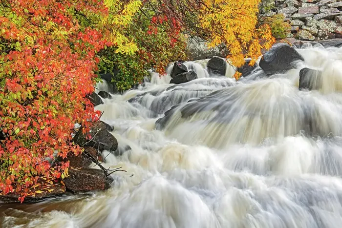 Framed Print : Waterfall located along the eastern shores of Lake of the Woods Nestor Falls, Ontario, Canada