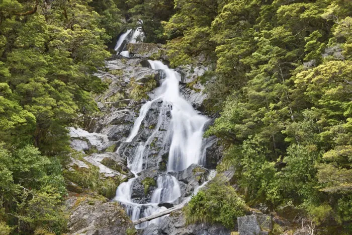 Framed Print : Waterfall - New Zealand, South Island, West Coast, Westland, Mount Aspiring National Park Framed Print : Waterfall - New Zealand, South Island, West Coast, Westland, Mount Aspiring National Park