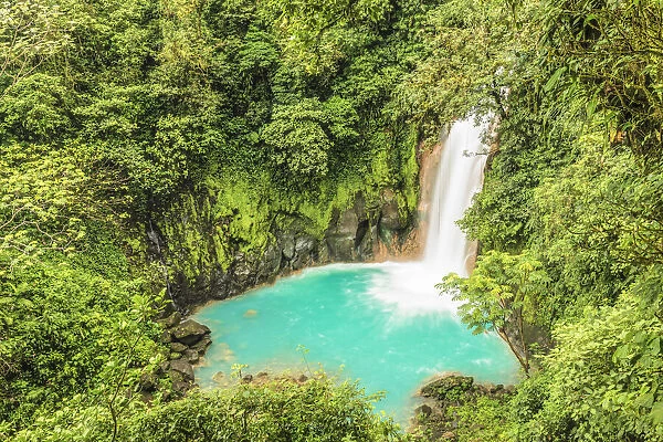 Waterfall at Rio Celeste, Parque National Volcan Tenorio, Alajuela, Costa Rica