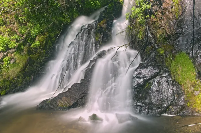 Framed Print : Waterfall along the road Along the Stewart Cassiar Highway, British Columbia, Canada