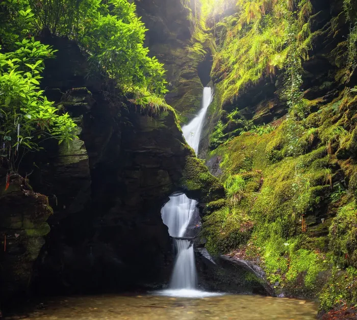 Framed Print : Waterfall at St Nectans Kieve, Threthevy, Tintagel, Cornwall, England, United Kingdom Framed Print : Waterfall at St Nectans Kieve, Threthevy, Tintagel, Cornwall, England, United Kingdom