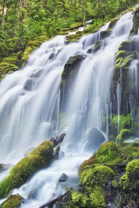 Framed Print : Waterfall Upper Proxy Falls - USA, Oregon, Lane, Upper Proxy Falls - Cascade Range Framed Print : Waterfall Upper Proxy Falls - USA, Oregon, Lane, Upper Proxy Falls - Cascade Range