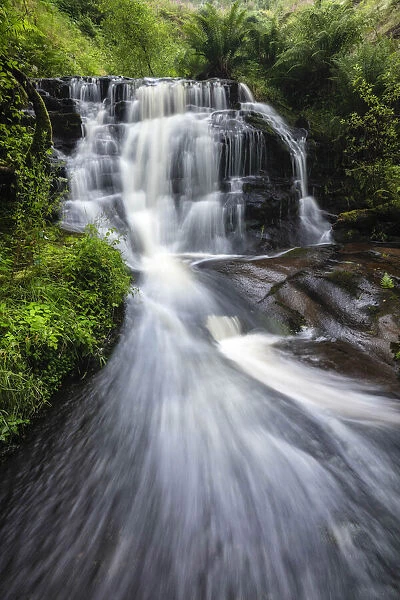 Waterfalls at Blaen-y-glyn, Brecon Beacons National Park, Powys, Wales, UK
