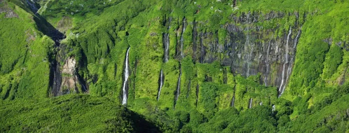 Framed Print : Waterfalls at Faja Grande. Flores, Azores islands, Portugal Framed Print : Waterfalls at Faja Grande. Flores, Azores islands, Portugal
