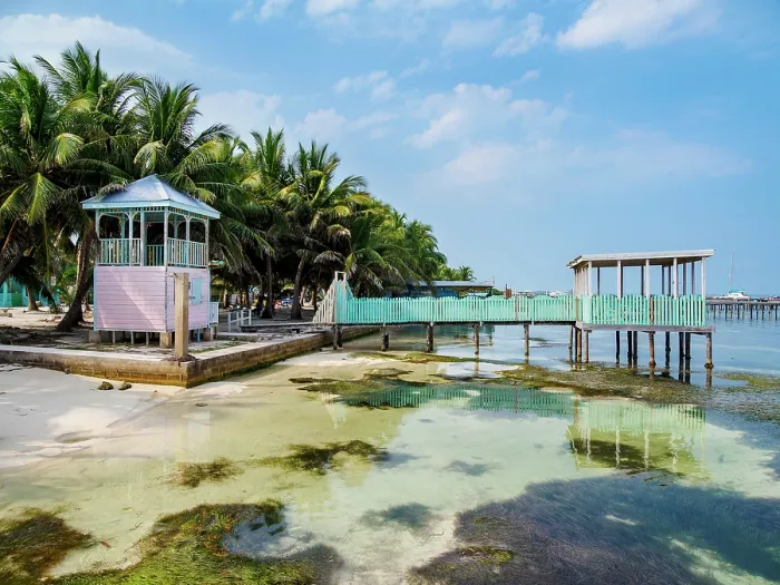 Framed Print : Waterfront of Caye Caulker, Belize District, Belize Framed Print : Waterfront of Caye Caulker, Belize District, Belize