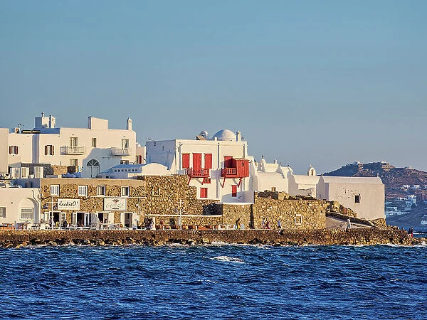 Waterfront of Chora, Mykonos Town, Mykonos Island, Cyclades, Greece