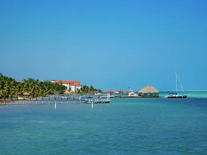 Framed Print : Waterfront of San Pedro Town, Ambergris Caye, Belize District, Belize Framed Print : Waterfront of San Pedro Town, Ambergris Caye, Belize District, Belize