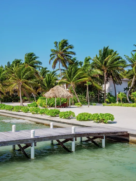 Framed Print : Waterfront of San Pedro Town, Ambergris Caye, Belize District, Belize