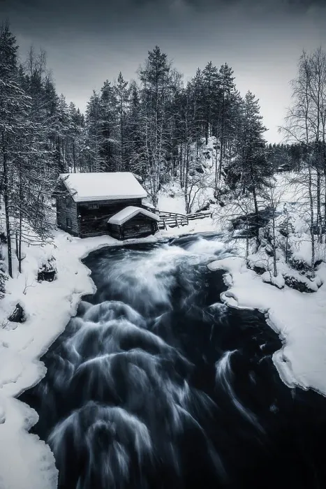 Framed Print : The watermill of the Myllykoski Rapids of the Oulanka National Park. Lapland, Northern Finland Framed Print : The watermill of the Myllykoski Rapids of the Oulanka National Park. Lapland, Northern Finland