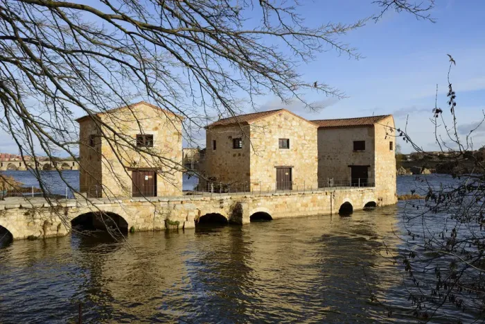 Framed Print : The watermills of Zamora along the Douro river. Castilla y Leon, Spain
