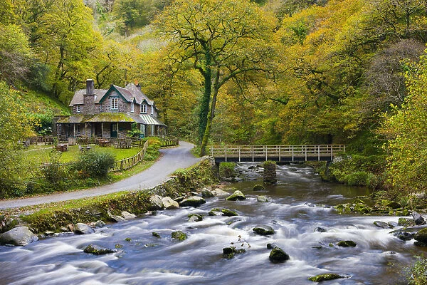Watersmeet House in Autumn, Exmoor National Park, Devon, England