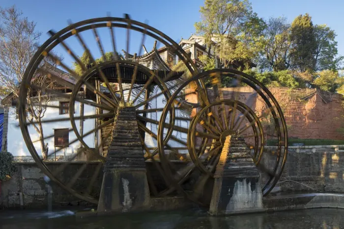 Framed Print : Waterwheels, Lijiang (UNESCO World Heritage Site), Yunnan, China
