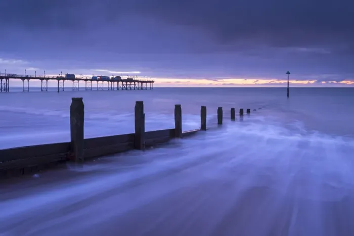 Framed Print : Waves rush over the beach at Teignmouth at dawn, Devon, England. Winter (January) 2016 Framed Print : Waves rush over the beach at Teignmouth at dawn, Devon, England. Winter (January) 2016