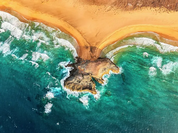 Framed Print : Waves of the turquoise sea crashing on Cofete beach, aerial view, Jandia Natural Park, Fuerteventura, Canary Islands, Spain Framed Print : Waves of the turquoise sea crashing on Cofete beach, aerial view, Jandia Natural Park, Fuerteventura, Canary Islands, Spain