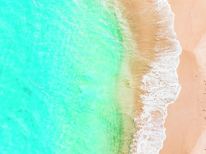 Framed Print : Waves of the turquoise sea washing a fine pink sand of exotic beach, aerial view, Barbuda, Antigua & Barbuda, Caribbean Framed Print : Waves of the turquoise sea washing a fine pink sand of exotic beach, aerial view, Barbuda, Antigua & Barbuda, Caribbean