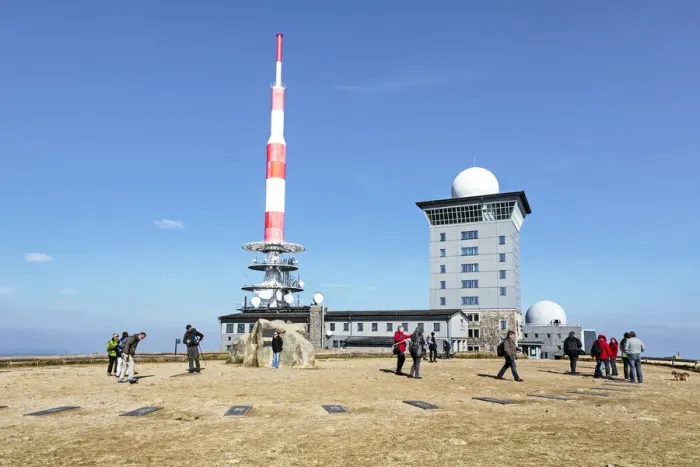 Framed Print : Weather station on Mt. Brocken in the Harz mountains, Saxony-Anhalt, Germany