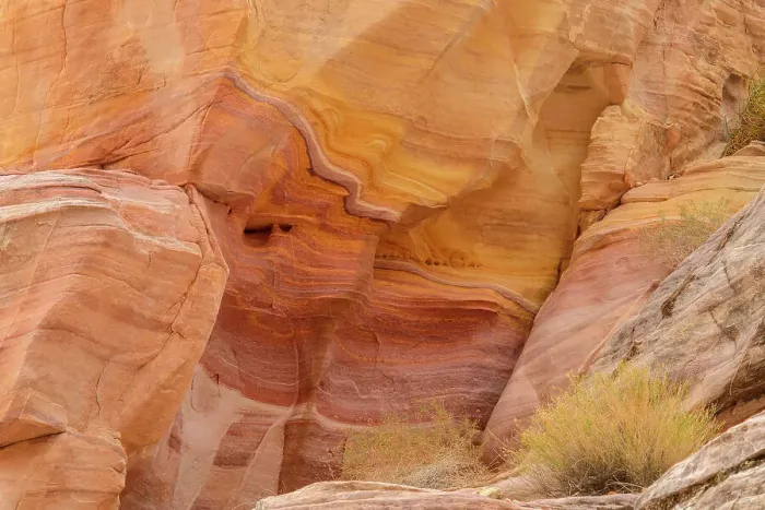 Framed Print : Weathered red rock formations along the White Dome trail, Valley of Fire State Park, Nevada, USA