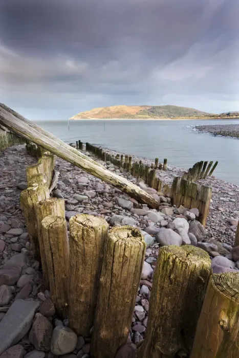 Framed Print : Weathered wooden groynes on Porlock Beach, Exmoor National Park, Somerset, England. Winter (February) 2010 Framed Print : Weathered wooden groynes on Porlock Beach, Exmoor National Park, Somerset, England. Winter (February) 2010