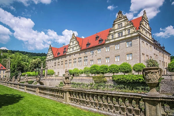 Weikersheim Castle and Castle Gardens, Tauber Valley, Romantic Road, Baden-Wurttemberg, Germany