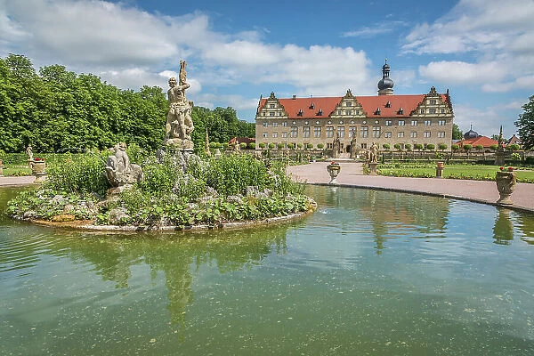 Weikersheim Park and Castle, Romantic Road, Tauber Valley, Baden-Wurttemberg, Germany