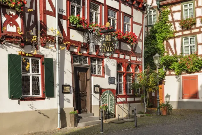 Framed Print : Weinhaus Altes Haus, Bacharach, Rhine Valley, Rhineland-Palatinate, Germany Framed Print : Weinhaus Altes Haus, Bacharach, Rhine Valley, Rhineland-Palatinate, Germany
