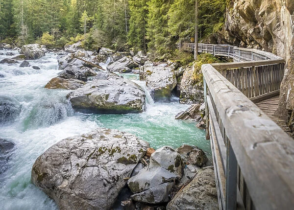 Weller bridge on the stream Ache in the Oetz valley, Oetz, Tyrol, Austria