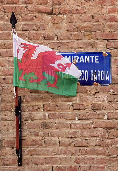 Welsh Flag on Toschke House, former Colegio Sarmiento, now Welsh Cultural Association