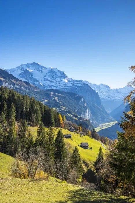 Framed Print : Wengen, and Jungfrau mountain, Berner Oberland, Switzerland Framed Print : Wengen, and Jungfrau mountain, Berner Oberland, Switzerland