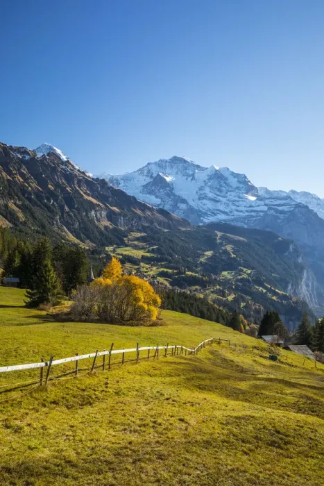 Framed Print : Wengen, and Jungfrau mountain, Berner Oberland, Switzerland Framed Print : Wengen, and Jungfrau mountain, Berner Oberland, Switzerland