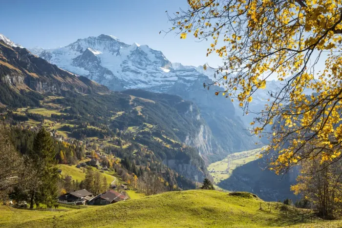 Framed Print : Wengen, and Jungfrau mountain, Berner Oberland, Switzerland Framed Print : Wengen, and Jungfrau mountain, Berner Oberland, Switzerland