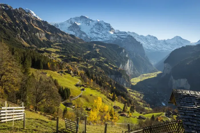 Framed Print : Wengen, and Jungfrau mountain, Berner Oberland, Switzerland