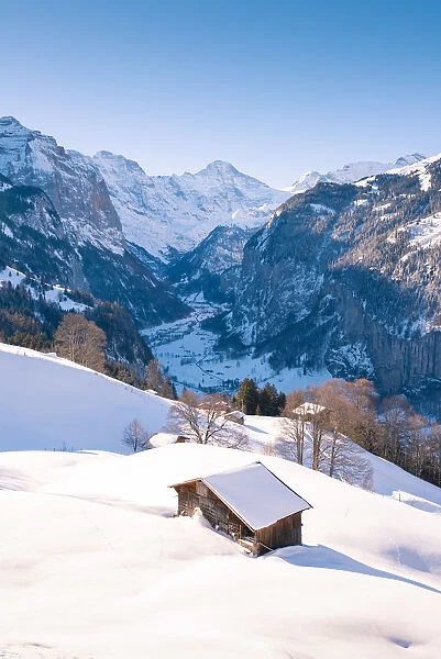Wengen and Lauterbrunnen valley, Berner Oberland, canton of Bern, Switzerland