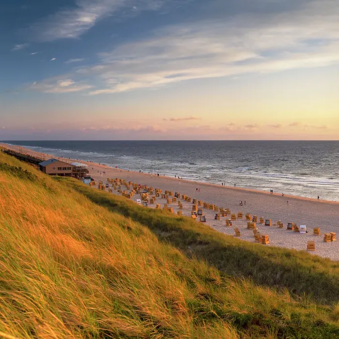 Framed Print : Wenningstedt beach at sunset, Sylt, Schleswig Holstein, Germany