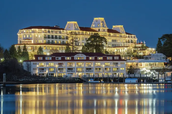 Framed Print : Wentwoth by the Sea Resort with holiday lights, New Castle, New Hampshire, USA Framed Print : Wentwoth by the Sea Resort with holiday lights, New Castle, New Hampshire, USA
