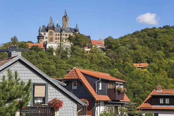 Wernigerode Castle at the foot of the Harz Mountains, Wernigerode, Saxony-Anhalt, Germany