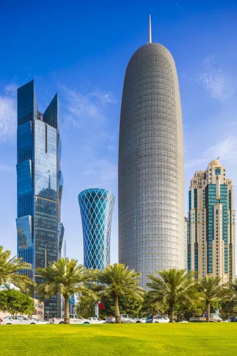 Framed Print : West Bay skyline with Burj Doha, Doha, Qatar Framed Print : West Bay skyline with Burj Doha, Doha, Qatar