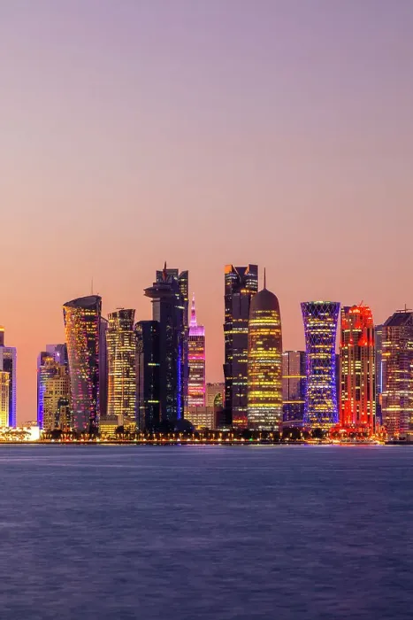 Framed Print : West Bay Skyline at Dusk, Doha, Qatar