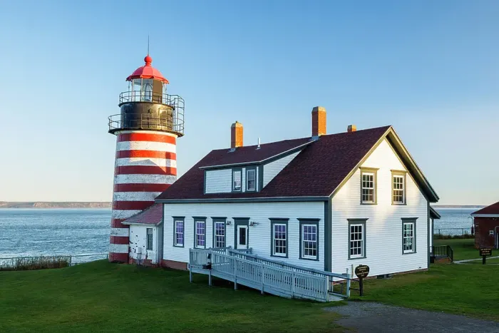 Framed Print : West Quoddy Head Lighthouse, Quoddy Head State Park, Lubec, Maine, New England, USA