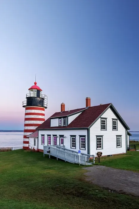 Framed Print : West Quoddy Head Lighthouse, Quoddy Head State Park, Lubec, Maine, New England, USA
