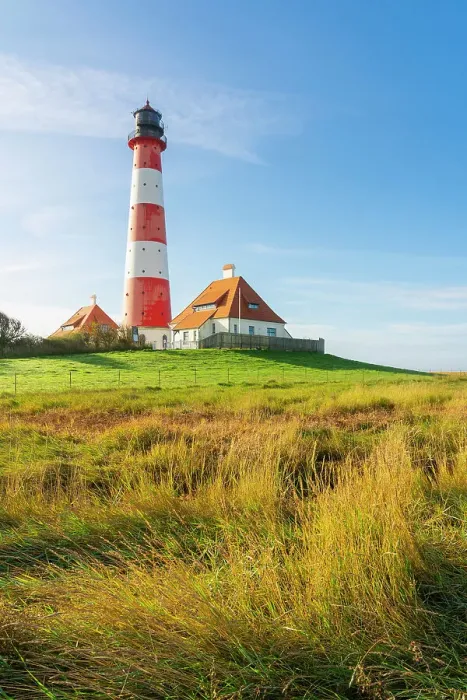 Framed Print : Westerheversand lighthouse against sky, Westerhever, Eiderstedt Peninsula, Nordfriesland, Schleswig-Holstein, Germany Framed Print : Westerheversand lighthouse against sky, Westerhever, Eiderstedt Peninsula, Nordfriesland, Schleswig-Holstein, Germany