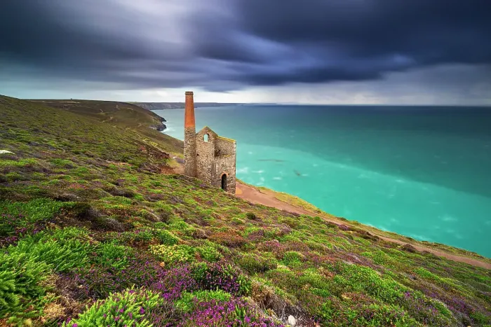 Framed Print : Wheal Coates and Chapel Port Mine in a stormy weather, Saint Agnes, Cornwall, England, United Kingdom