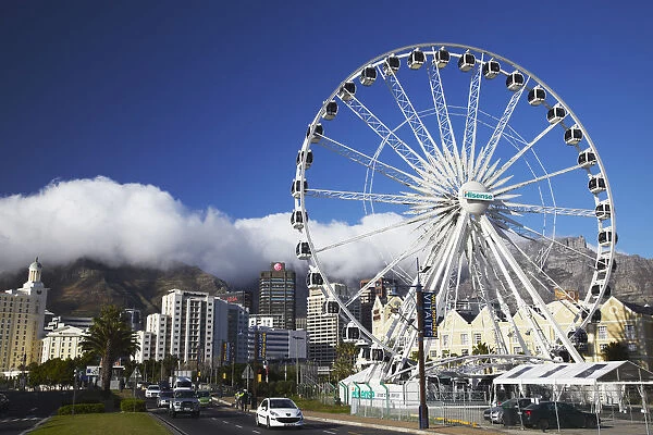 Wheel of Excellence with City Bowl and Table Mountain in background, Cape Town, Western