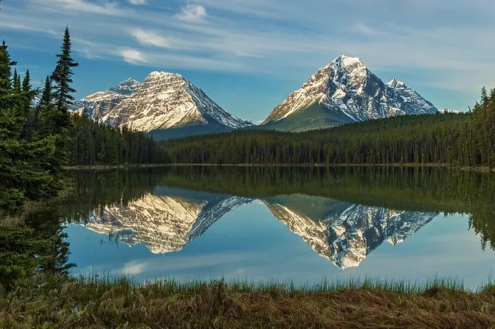 Framed Print : Whirlpool Peak (L) and Mt, Fryatt( R) reflected in Leech Lake, Jasper National Park, Alberta, Canada Framed Print : Whirlpool Peak (L) and Mt, Fryatt( R) reflected in Leech Lake, Jasper National Park, Alberta, Canada